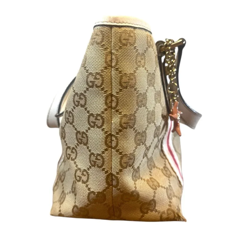 GUCCI GG Beige Canvas Jolicouer Mini Tote Bag With Starfish Charm